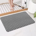 thumbnail image 4 of Black White Square Checkered Pattern Bathroom Rugs Mat,Non Slip Microfiber Bathroom Rug,Rubber Backing,Soft Bathroom Mats for Bathroom Floor,Tub and Shower,17x27in(43x68cm), 4 of 5