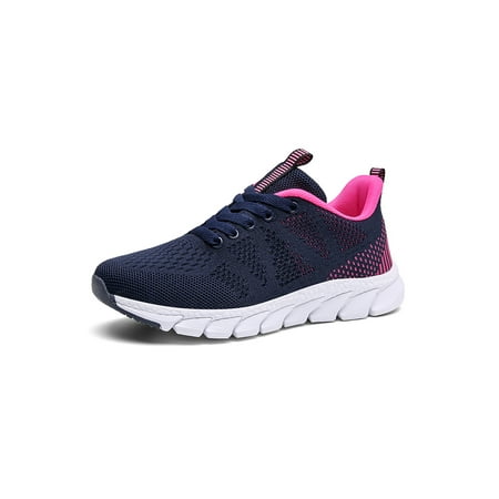 

Tenmix Womens Athletic Shoes Blade Sneakers Mesh Running Sneaker Lace Up Trainers Women Non-Slip Fashion Sport Shoe Blue Rose 9
