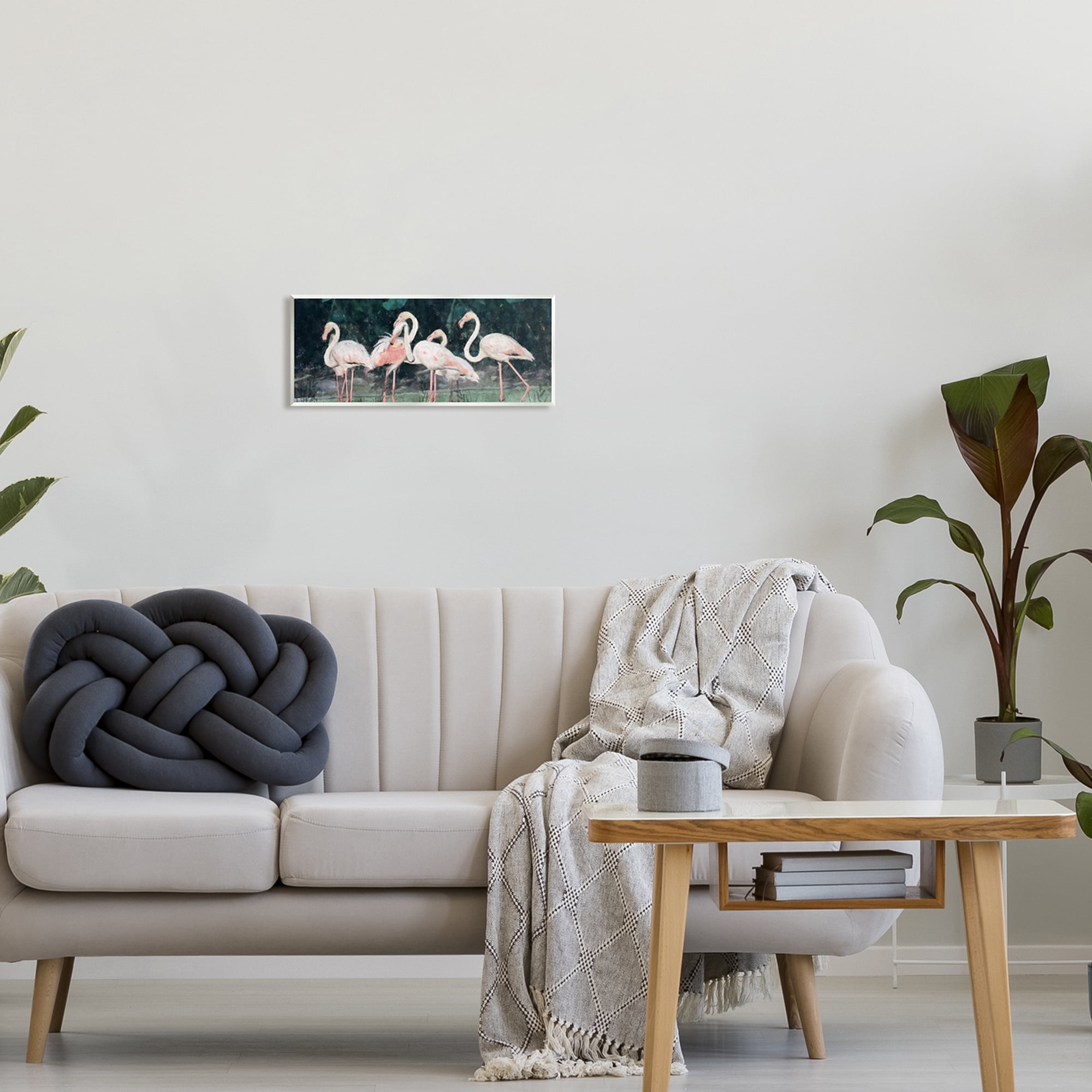 Stupell Industries Flamingos In Green Nature Swamp Animals & Insects Painting Unframed Art Print Wall Art