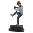 thumbnail image 3 of DecMode Traditional Resin Pitching Baseball Player Sculpture, Brown, 3 of 8