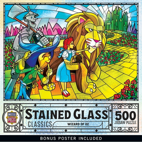 MasterPieces 500 Piece Stained Glass Jigsaw Puzzle - Wizard of Oz - 15"x21"