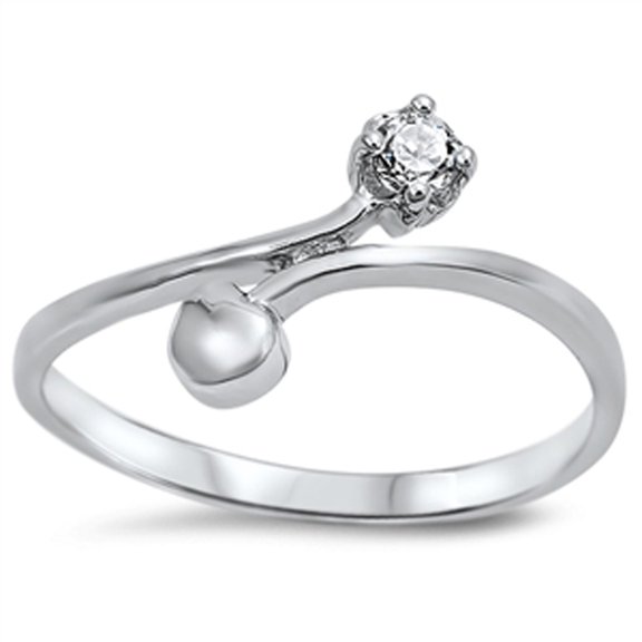 White Cubic Zirconia Wrap Crossover Ring .925 Sterling Silver Thumb Band Jewelry Female Male Size 6
