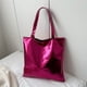 thumbnail image 2 of Bolso de mano para viajero con textura brillante, portátil, de gran capacidad, sencillo y de color contrastante, personalizado, suave, pintado en PU, 2 of 6