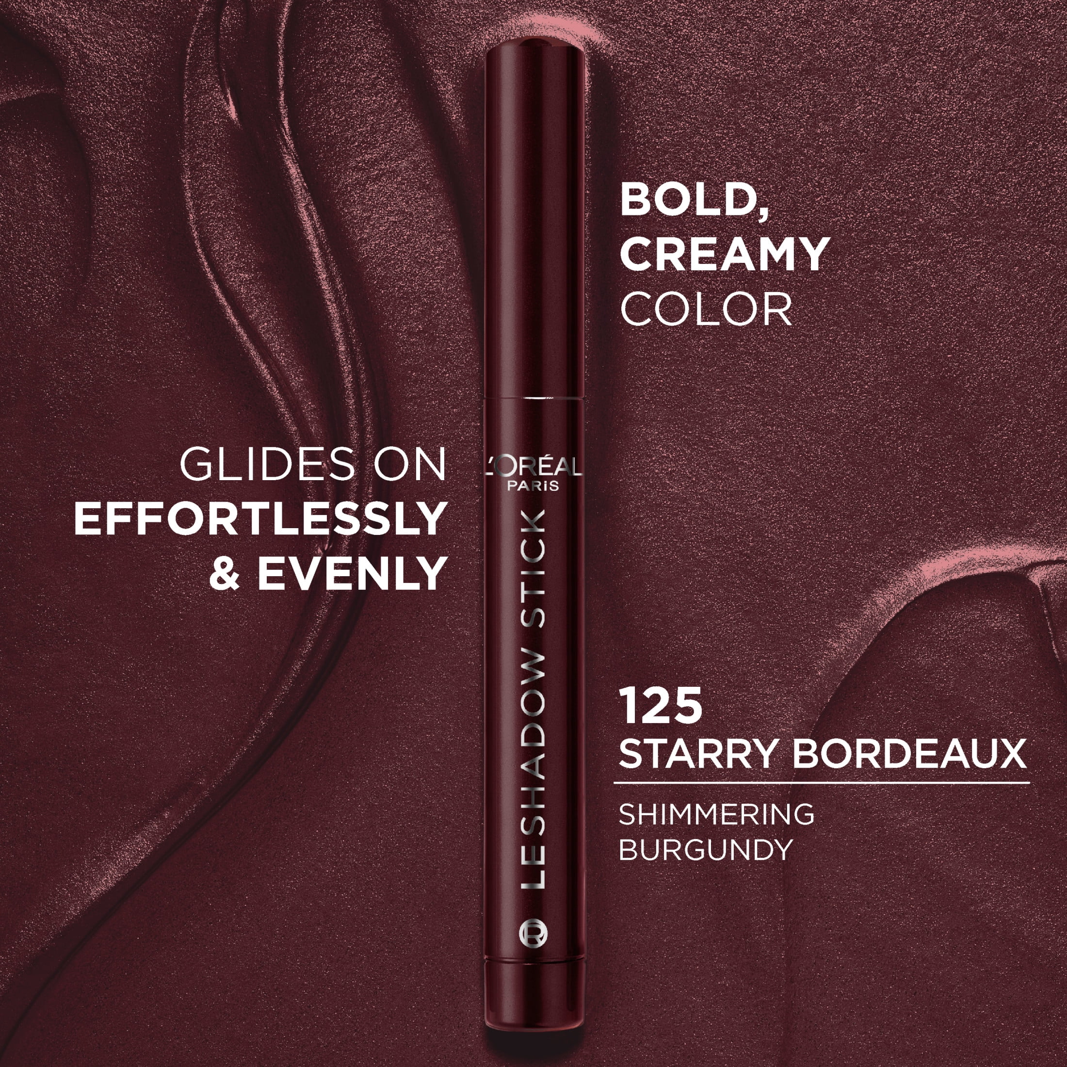 L'Oreal Paris Paradise Le Shadow Stick Smokey Eyeshadow, Blendable, Starry Bordeaux, 0.05 oz