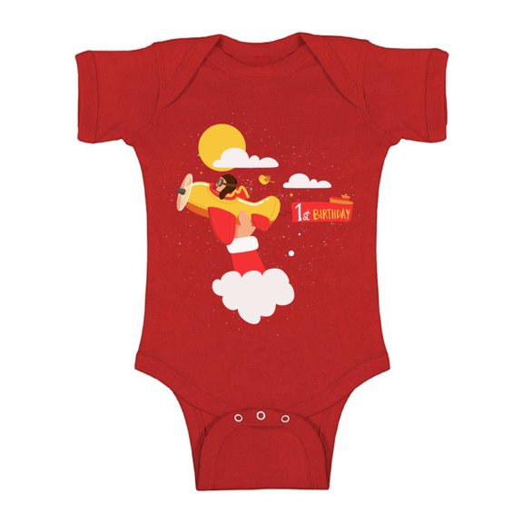 Awkward Styles 1st Birthday Boy Bodysuit Pilot B Day Party Pilot Baby Bodysuit Short Sleeve Pilot Pilot One Piece Top for Baby Boy Birthday Baby Girl Bodysuit Cute 1st Birthday Party Outfit for Baby