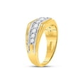thumbnail image 3 of 10kt Two-tone Gold Mens Round Diamond Graduated Band Ring 1 Cttw, 3 of 4