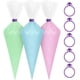 thumbnail image 3 of 60 lazos para bolsas de repostería, reutilizables, para glaseado, de silicona, para decoración de tartas, para cupcakes, galletas y pasteles (15 morado claro, 15 azules, 15 rosas rojas, 15 verdes) Ormromra JQWJ151-2, 3 of 4