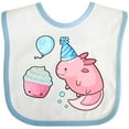 thumbnail image 3 of Inktastic Cute Axolotl Birthday with Cupcake Boys or Girls Baby Bib, 3 of 4