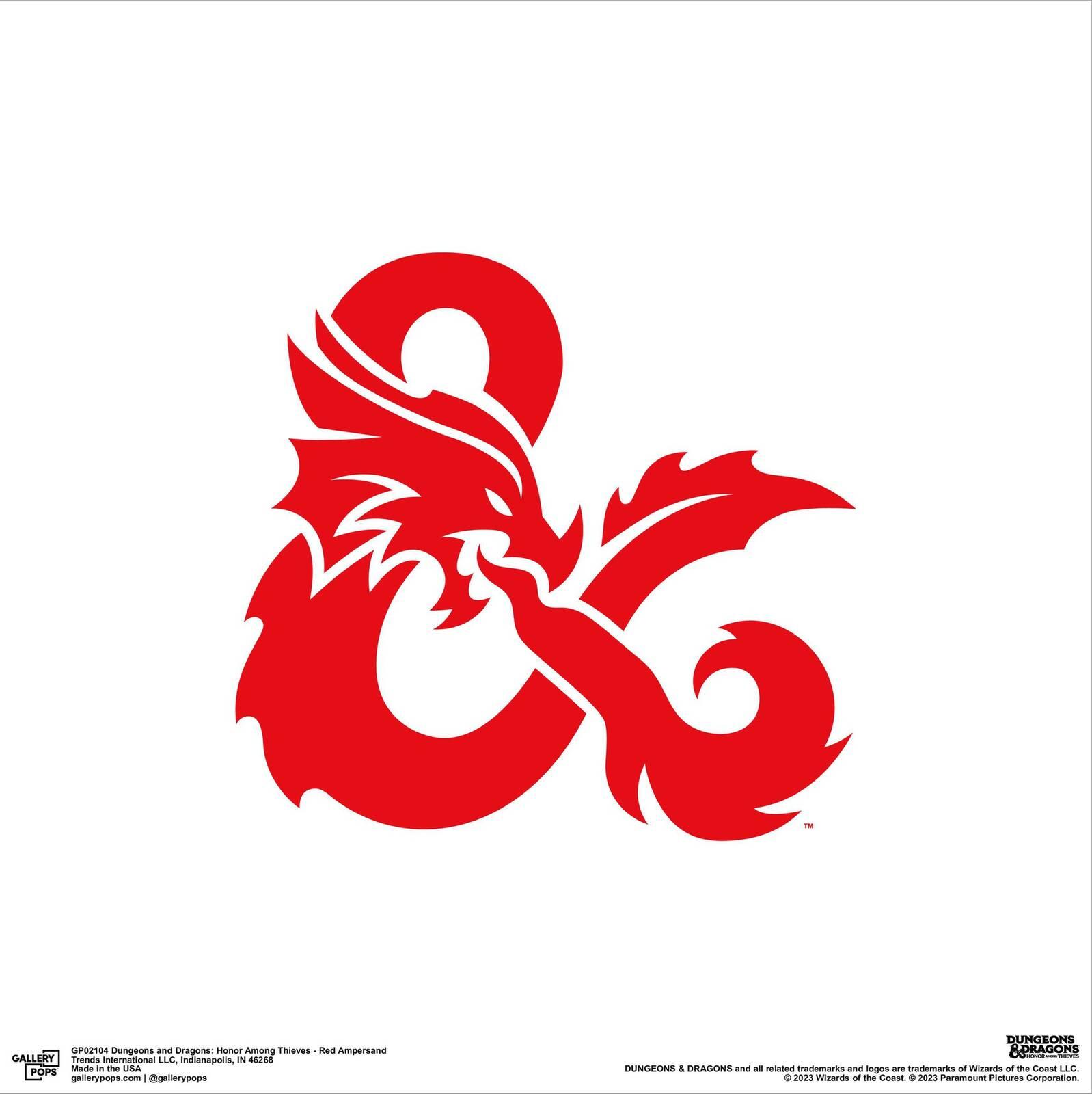 Gallery Pops Dungeons & Dragons: Honor Among Thieves - Red Ampersand Canvas Wall Art, Unframed Version, 12" x 12"