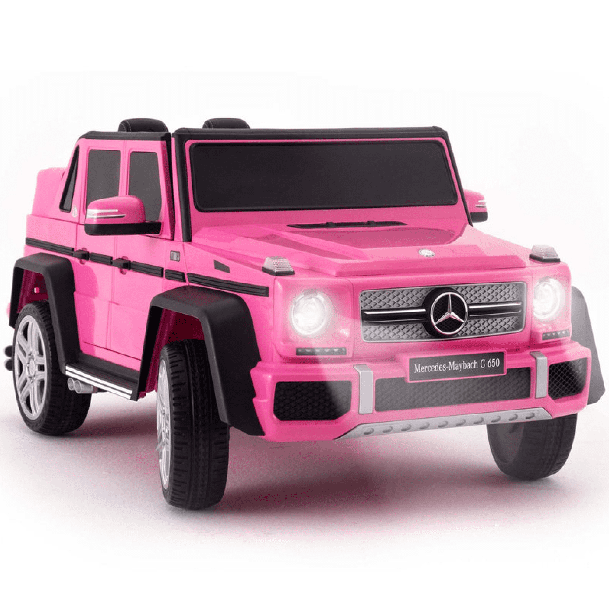 12V Kids 4 Speeds Mercedes Benz Pink Ride On Car LED Lights Remote Control MP3 