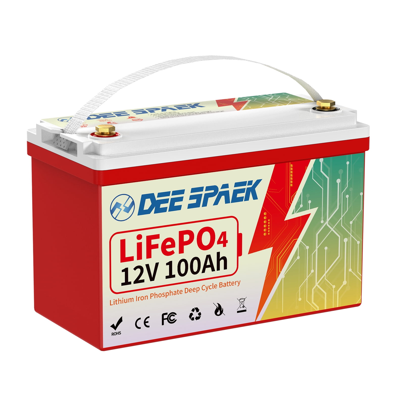 LiFePO4 Battery 12V 100Ah Bluetooth,100A BMS Lithium Batteries for RV,Solar,Trolling Motor,Marine,Boat,Group 31 Battery DEESPAEK