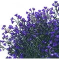 thumbnail image 3 of Artificial Greenery, Plastic Plants Fake Bell Grass Flowers Lifelike Patio Yard Corridor Indoor Outdoor Home Garden Balcony Party Pot Planter Filler Table Arrangement Decoration Purple 4 pcs, 3 of 5