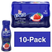 LALA Probiotic Yogurt Smoothie Drink with Protein, Strawberry, 7 oz Plastic Bottle (10 Ct)