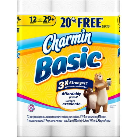Charmin Basic Toilet Paper Double Rolls, 264 sheets, 12 rolls ... Charmin Basic Toilet Paper Double Rolls, 264 sheets, 12 rolls ...