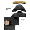 thumbnail image 4 of Wantdo Boy's Winter Jacket Quilted Puffer Coat Thicken Parka with Hood Dark Gray & Black 14/16, 4 of 6