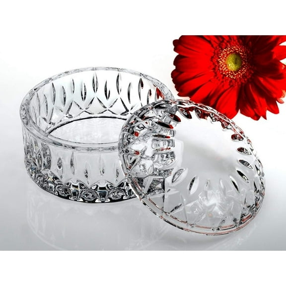 Studio Silversmith 43636 Round Crystal Jewel Box with Cover