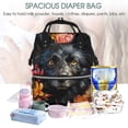 thumbnail image 5 of Daiia Colorful Floral Black Dog Large Capacity Baby Bag Waterproof Stylish Diaper Bag Mummy Backpack Adjustable Straps Diaper BagBaby Essentials Bag, 5 of 6