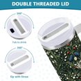 thumbnail image 3 of Yayeee 40oz Stainless Steel Tumbler with Straw and Handle Double-Wall Insulated Travel Water Bottle, Green Flowers Pattern, 3 of 8