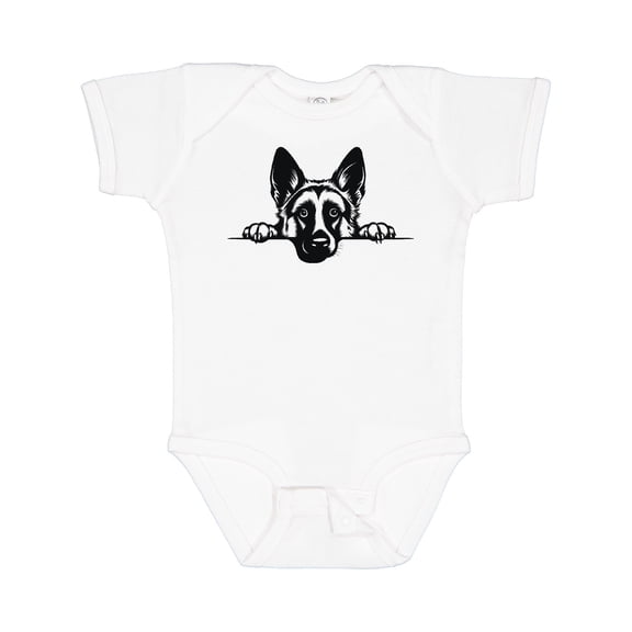 Inktastic Peeking German Shepherd Boys or Girls Baby Bodysuit