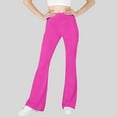 thumbnail image 7 of CQONEPT Girl's Flared Pants with Pockets Stretchy Uniform Pants Bell Bottom High Waist Activewear Yoga Pants Hot Pink 14-15 Years, 7 of 7