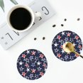 thumbnail image 4 of Honeii Watercolor Stars print Leather Coaster Set of 4, ideal for safeguarding your furniture from drinks spills and effortless cleanup-Round Shape, 4 of 6