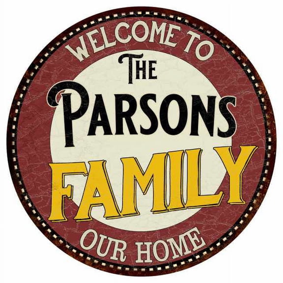 The Parsons Family 12" Round Metal Sign Kitchen Game Room Décor 200120038454
