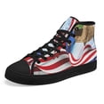 thumbnail image 6 of Puerto Rico Hibiscus Flower Toad Frog High Top Canvas Shoes Sneakers Black Size 6, 6 of 7