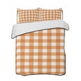 thumbnail image 2 of Quilts Twin Size, Orange Plaid Soft Comforter Bedding Set for Bed, Gradient Geometric Buffalo White Checkered Lightweight Quilted Bedspread with Pillow Cover(2 Pieces) for All Season, 68x86 Inch, 2 of 6