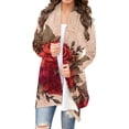 thumbnail image 2 of LOVZFMLL Cardigan pour Femmes, Cardigan Veste à Manches Longues à Imprimé Floral Tendance, 2 of 6