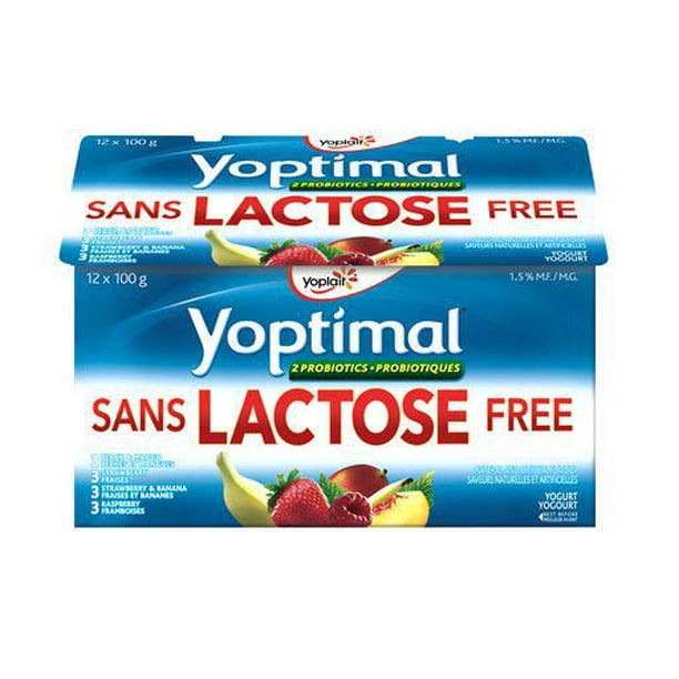 Yoptimal Sans lactose Vanille/Fraises/Framboises/Mûres et bleuets Yogourt