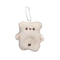 thumbnail image 4 of Llavero de peluche para mujeres y niñas, adorable muñeco de peluche, llavero con chirriador. Blanco, 4 of 9