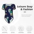 thumbnail image 6 of Easygdp Astronaut Dinosaur and Space Women's One-Piece Swimsuit Slim Fit Crew Neck Bodysuit Athletic Swimwear with Concealed Buckle - XX-Large, 6 of 9