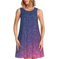 thumbnail image 1 of Fotbe Violet Glitter Vestido de Verano sin Mangas para Mujer – Vestido Midi Línea A, Estilo Camiseta Floral, Vestido Playero Casual y Fluido, 1 of 7