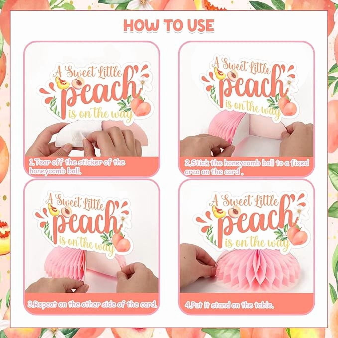Peach Baby Shower Decorations Sweet As A Peach A Sweet Little Peach Is On The Way Honeycomb Centerpieces Peach Table Decorations Fruit Theme Welcome Baby Gender Reveal Party Supplies