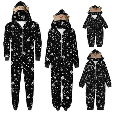 Mifsaly Family Matching Christmas Pajamas Sets Xmas Print Hooded Adult Onesie Pajama Christmas Jumpsuit for Women Men Holiday Festival Long Sleeve Bodysuits 2025 Vacation Sleepwear Homewear