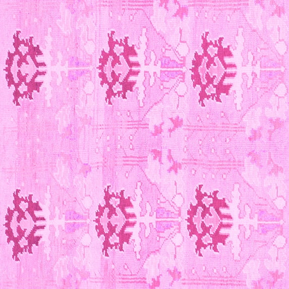 Ahgly Company Indoor Square Oriental Pink Modern Area Rugs, 5' Square