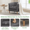 thumbnail image 6 of Barrel Accent Chair Set of 2, Mid Century Modern Upholstered Club Chair with Comfy Armrest and Stable Wood Legs for Bedroom, Living Room, or Reading Corner (Grey), 6 of 12