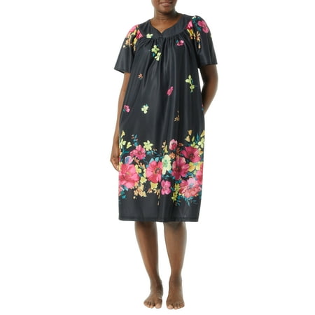

AmeriMark Women’s Lounger House Dress - Short Sleeve Patio Dress w/ Side Pockets