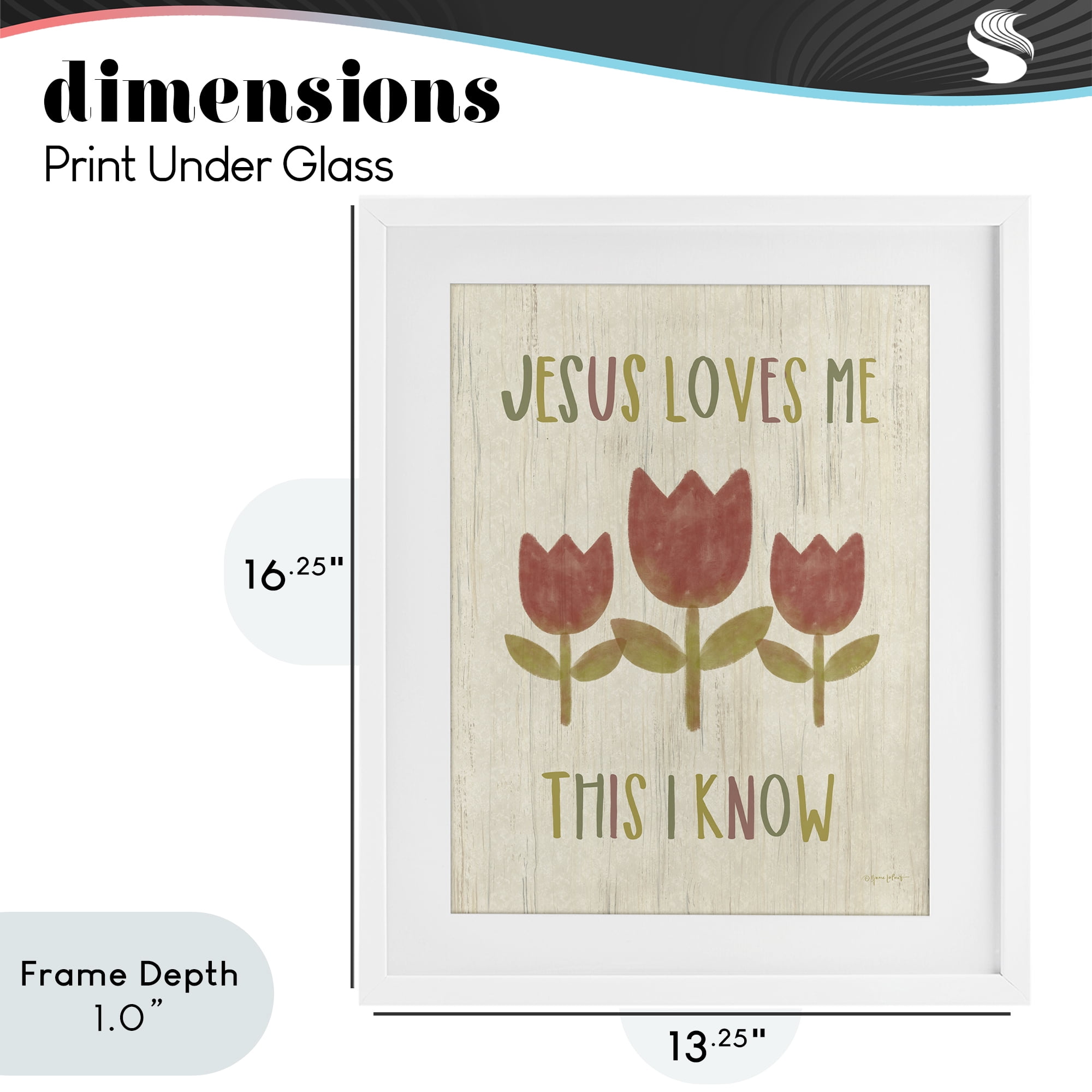 Stupell Industries Jesus Loves Me This I Know White Framed Print Under Glass, design by Annie LaPoint