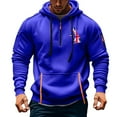thumbnail image 2 of GigrtiJin Mens Fall Hooded Sweatshirt 1/4 Zipper Drawstring Printed Multipocket Hoodies Long Sleeve Baggy Casual Blouse, 2 of 4