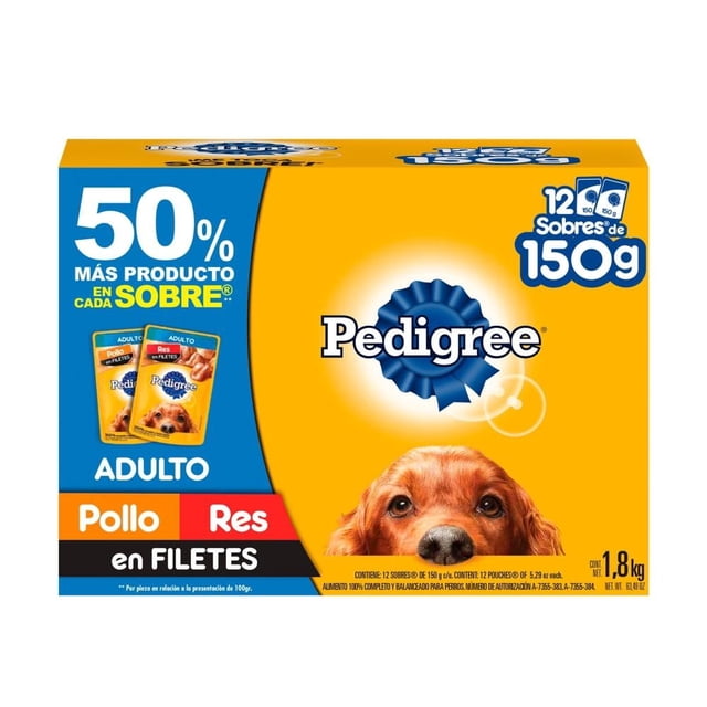 Alimento húmedo para perro Pedigree Pouch Adulto 12 Pack 150G