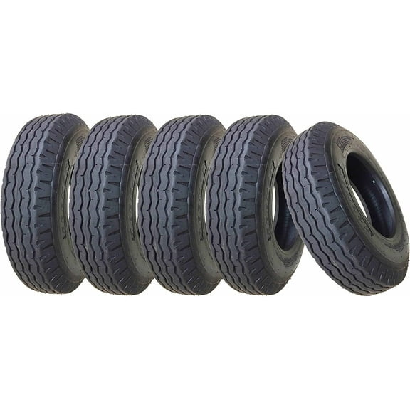 Set 5 ZEEMAX Heavy Duty Trailer Tires 7-14.5 12 Ply Load Range F