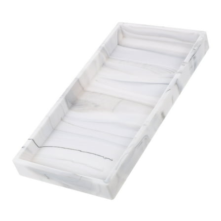 ULTNICE Rectangular Tray for Bathroom Use 1 -Resistant Silicone White