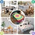 thumbnail image 5 of Colorful Rainbow Tie Dye Spiral Pattern Rectangle Tablecloth 60"x102",Waterproof Polyester Rectangle Table Cloth, Wipeable Spillproof Polyester Tablecloth for Dining, Camping, Indoor and Outdoor, 5 of 6