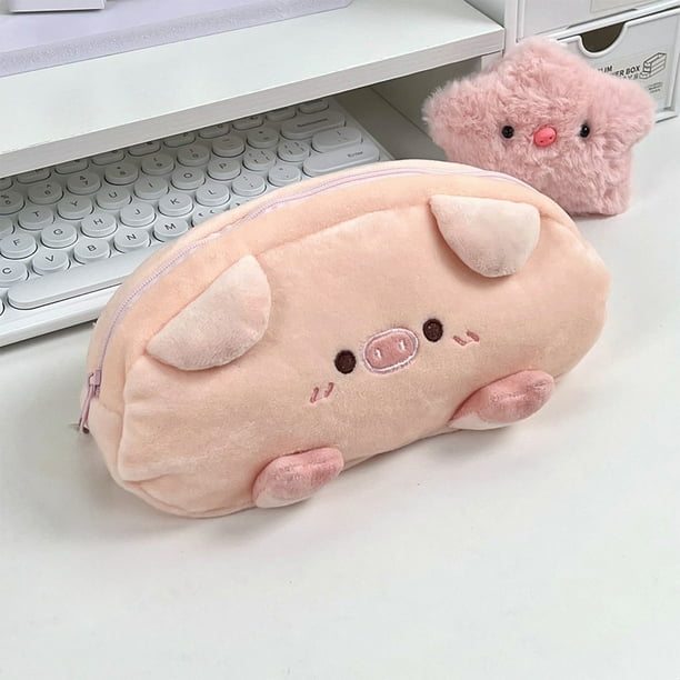 Estuche de Tela Rosa Suave de Gran Capacidad para Lápices, 20 X 10 X 3 Cm, 44 G | Estuche Espacioso y Elegante para Lápices, Gomas de Borrar, Maquillaje | Imprescindible para La Escuela y La Oficina