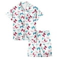 thumbnail image 1 of Ensemble de Pyjamas Garçon Manches Courtes Imprimé Pyjamas Boutonnés Ensemble de Pyjamas Mode Filles Pyjamas Mode Garçons Filles, 1 of 4
