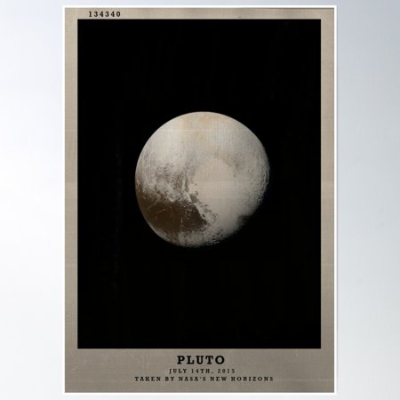 Pluto - Space Poster Poster Wall Art, Modern Wall Decor, 8x12 UNFRAMED