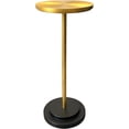 thumbnail image 6 of Drink Table, Carved Table Top Martini Table, Small Side Table, Weighted Base Pedestal Table for Living Room, Bedroom, Bathroom, Gold and Black, 6 of 16