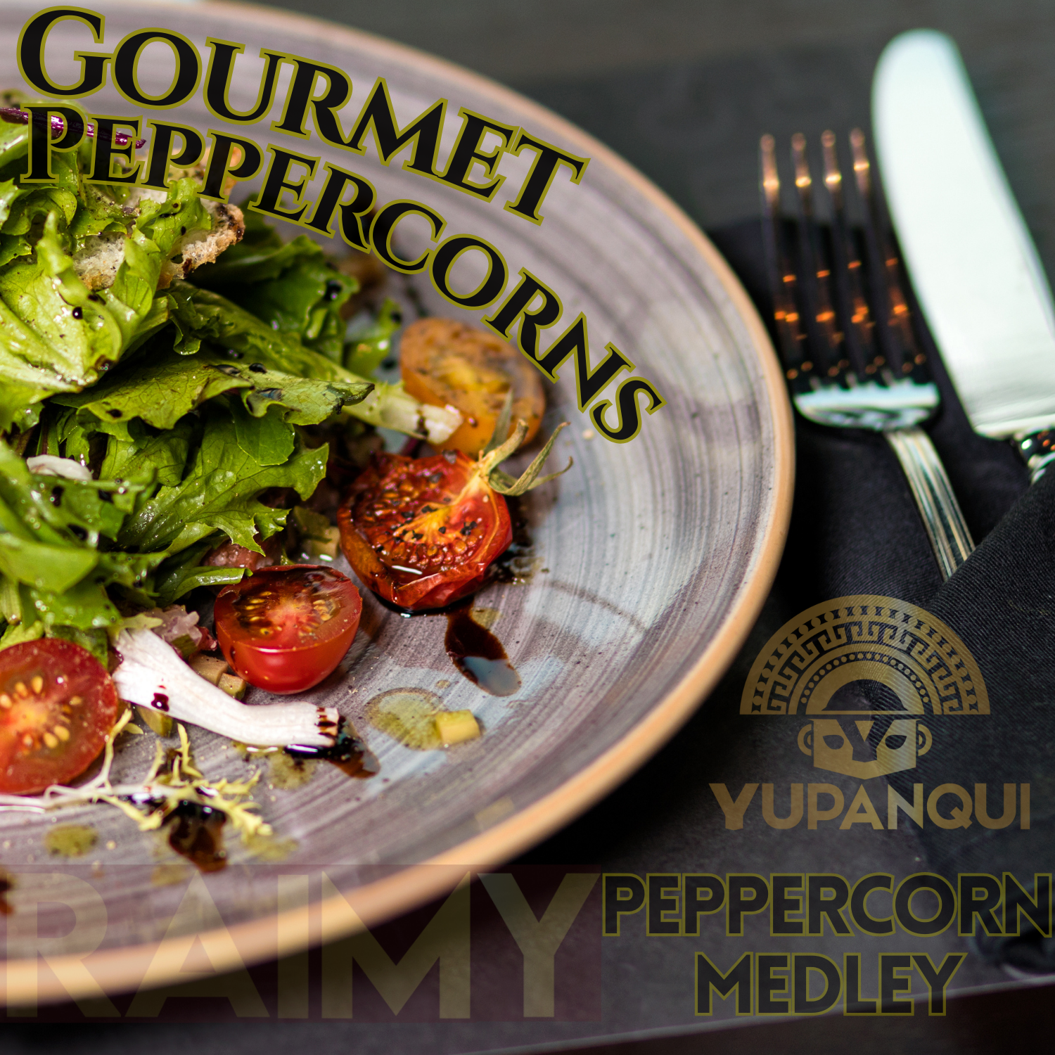 Yupanqui Gourmet Peppercorn Medley Grinder 3.5oz, RAIMY Vegan Flavor Rainbow Peppercorns Organic