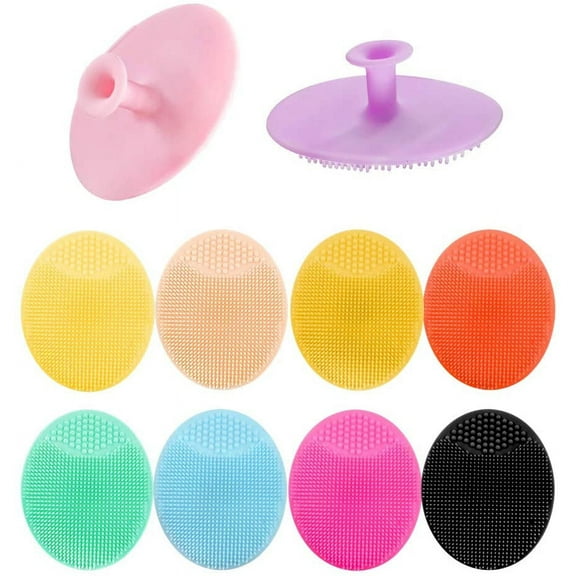 Topboutique 10 Pieces Exfoliator Face Cleansing Pads Silicone Face Scrubber Blackhead Scrubber,Facial Cleansing Brush,Face Scrubber for Daily Facial Cleaning, Multicolor